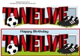 Football Boots & Football with red & black stripes TWELVE large dl