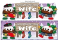 Crazy Scottish Christmas Puddings with big sign WIFE large dl
