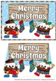Crazy Scottish Christmas Puddings with big sign CHRISTMAS decoupage