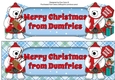Monty Polar Bear and friend Merry Christmas from DUMFRIES large dl