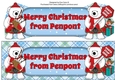 Monty Polar Bear and friend Merry Christmas from PENPONT large dl