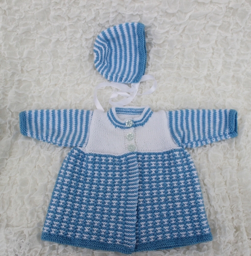 KNITTING PATTERN - baby matinee jacket and hat UK & USA Terms PDF  #374