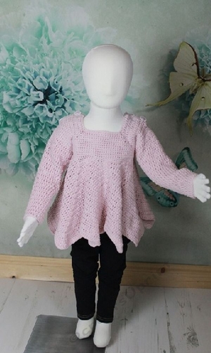 CROCHET PATTERN - girls crochet top Sizes: -  2-3 yrs 4-5yrs 6-7yrs, UK & USA terms PDF #355