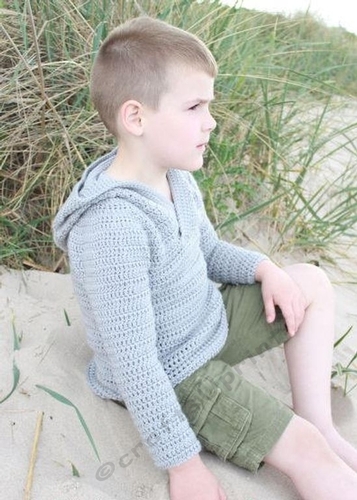 CROCHET PATTERN - boys crochet top - UK & USA Terms Sizes: -   2-3yrs, 4-5yrs, 6-7yrs, PDF #359