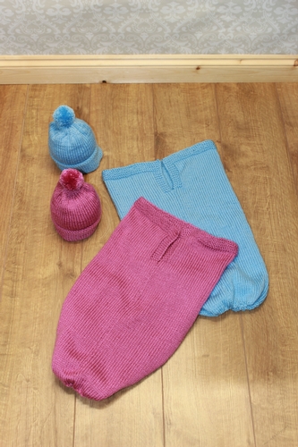 KNITTING PATTERN - baby cocoon & hat - 0-3mths, 3-6mths, PDF - UK & USA terms #332 