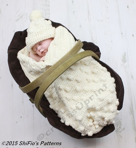 CROCHET PATTERN - CP315 - baby bobble cocoon - 0-3mths, 3-6mths - UK & USA Terms - PDF