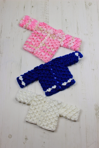 CROCHET PATTERN - baby crododile st jacket  - preemie, 0-3mths, 3-6mths - UK & USA Terms - PDF #311