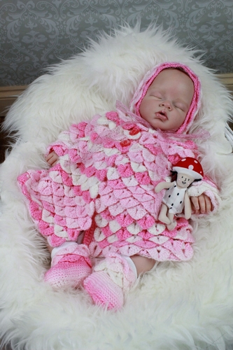 CROCHET PATTERN - baby crocodile st jacket, hat & booties - 0-3mths - UK & USA Terms - #299