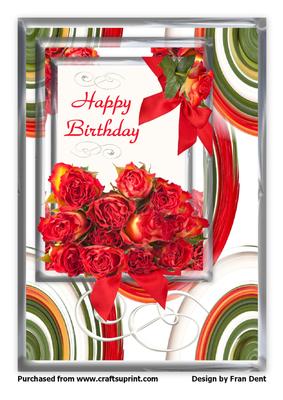 Roses Happy Birthday A4 Card Front