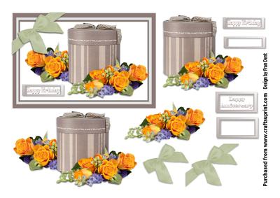 Hat Box with Roses Step by Step