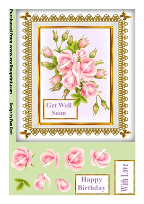 Silver Framed Pink Roses