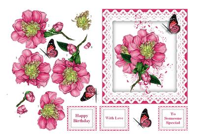 Camellia on White Lace
