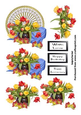 A Vase of Tulips Step by Step