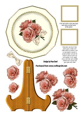 Orange Roses Plate Card