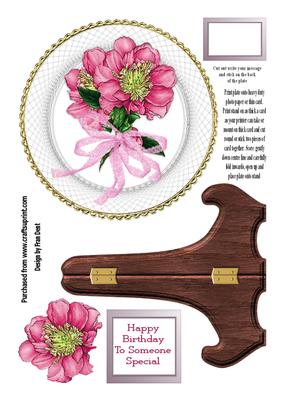 Camellia Flower Plate Card