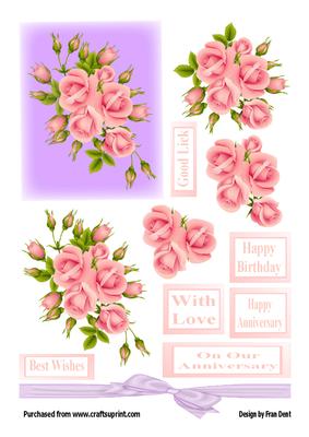 A Spray of Pink Roses
