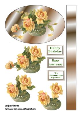 Bowl of Yellow Roses