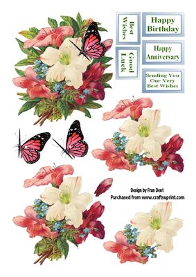 Petunias and Butterfly