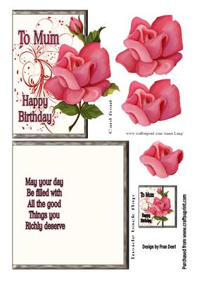 Birthday Rose Card for Mum
