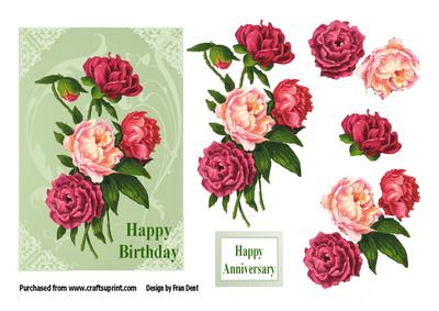 Peony Birthday Card