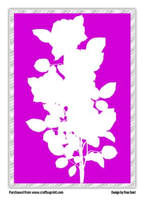 White Roses Silhouette on Mauve