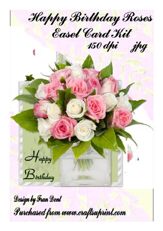 Happy Birthday Roses Easel Card Kit