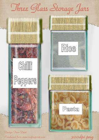 Three Glass Storage Jars