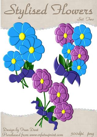 Stylised Flowers Set 2