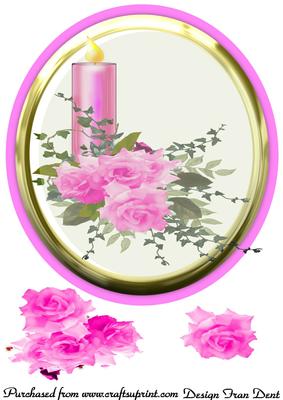 Pink Candle Step by Step Topper