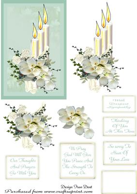 Sympathy Candle with Lilies