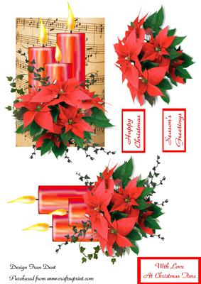 Poinsettia and Candles