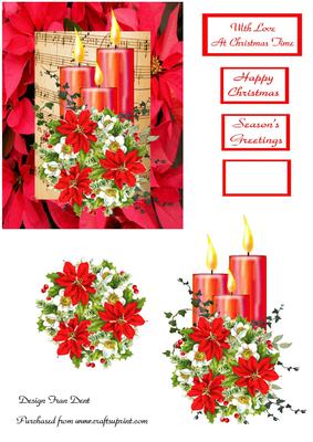 Candles and Poinsettia Wreath