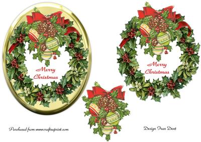Merry Christmas Holly Wreath