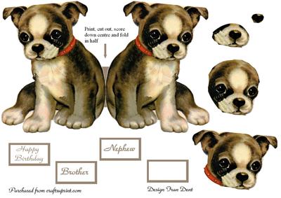 Dog Shaped Birthday Card