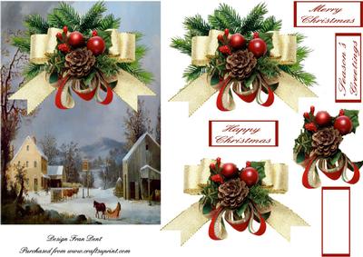 Christmas Scene with Embellishment