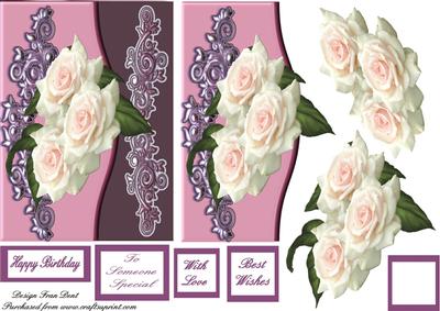 False Envelope Card with Roses 2