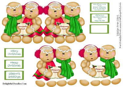 The Carol Singers Shaped Card