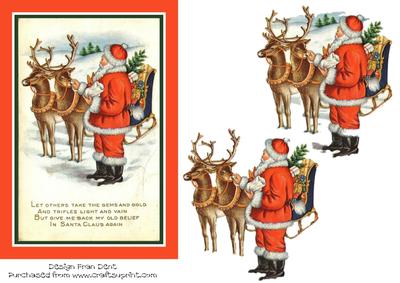 Santa Stops to Feed His Reindeer