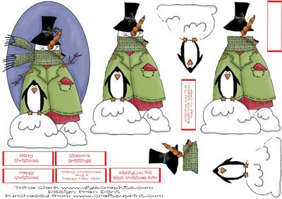 Snowman and Friend Step by Step Topper