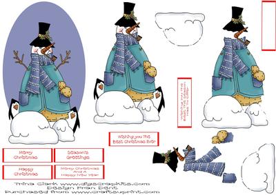 Snowman and Friends Step by Step Topper