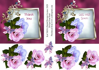 Blue and Pink Roses Topper 2