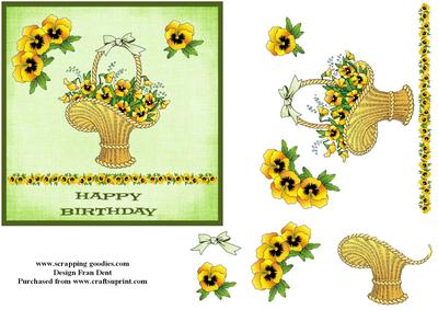 Yellow Birthday Pansies