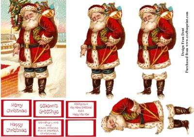 Santa Prepares to Climb Down the Chimney