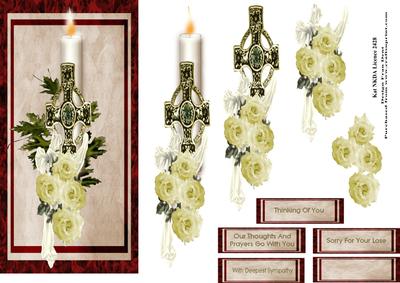 Sympathy Candle with Roses Dl