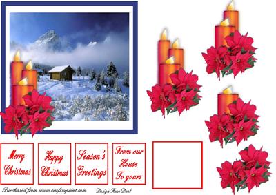 Winter Scene with Poinsettias 2
