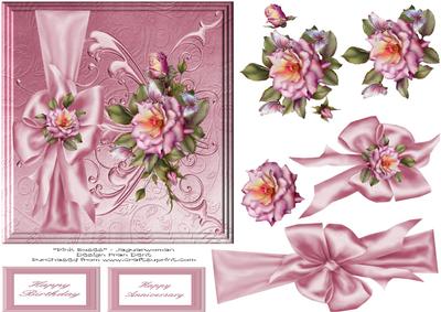 Pink Roses on a Stepped Padded Topper