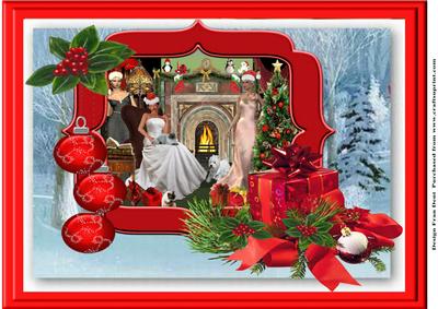 Christmas Eve at Home in a Frame A4
