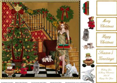 Westie Loves Christmas at Home 8x8