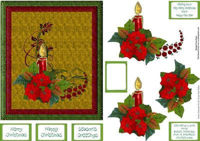 Poinsettias and Christmas Candles Step by Step