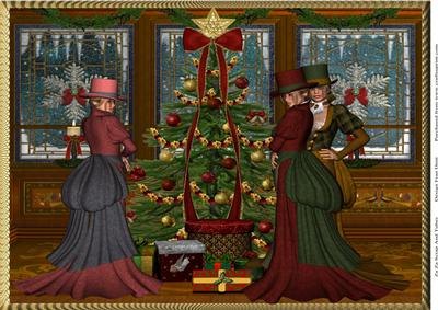 Sisters Admiring the Tree A4 Topper